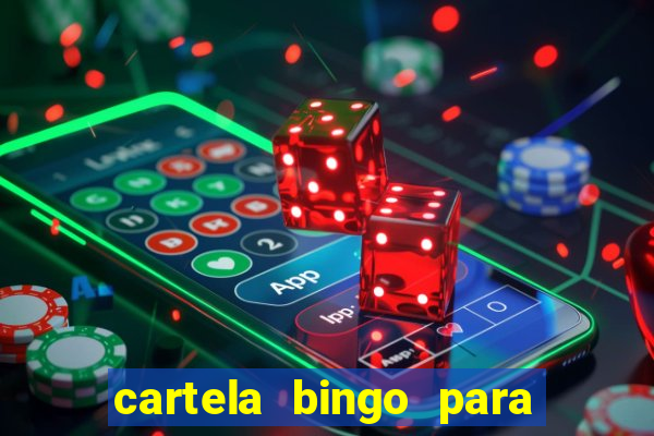 cartela bingo para cha de cozinha imprimir gratis