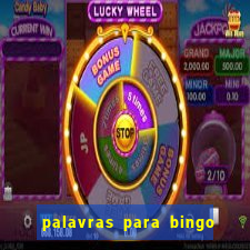 palavras para bingo cha de bebe