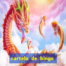 cartela de bingo cha de bebe